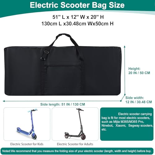Electric Scooter Bag Storage, Heavy Duty 840D Electric Scooter Carrying Bag with Padded Carry Strap and Double Open Waterproof Zipper, Universal Scooter Accessories for Most Electric Scooter Models by CONFUTURY - Image 5