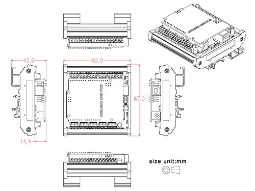 Interface de montage rail DIN pour carte Arduino UNO R3 - 5