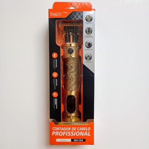 Máquina Cortar Cabelo Acabamento Dragão Com Display