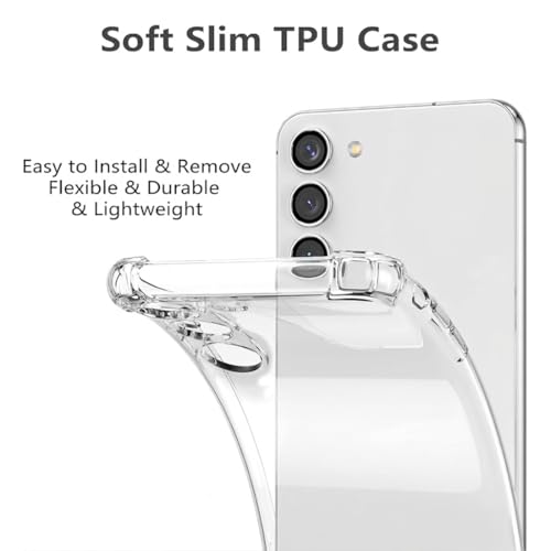 Image of Fashionury 3D Raised Transparent Crystal Clear Back Cover for Samsung Galaxy S23 5G | Shockproof Design | Anti-Slip Grip | Camera Protection | 360 Degree Protection Mobile Case