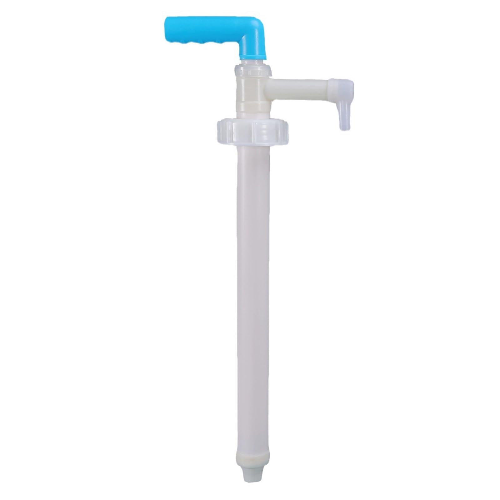 Handpumpe für Öl, Umfülllpumpe für 10-25 Liter Trommeln 39cm Kraftstoffpumpe Blau und Weiß