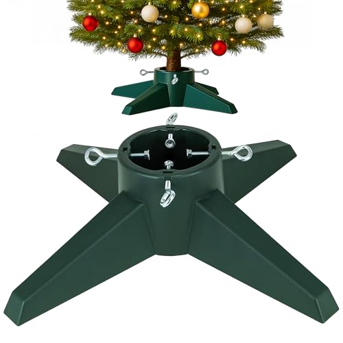 Gifts by L Christmas Tree Stand Heavy-Duty Real Christmas Tree Holder Stand with Water Reservoir Stable Base for Trees up to 6ft Quick Assembly with Durable Metal Bolts