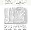 Lands' End - Men’s Crew Neck White T Shirts 3 Pack, Size L - 100% Cotton Jersey - Short Sleeve, Seam-Free Sides - Soft Everyday Layering Tee for Comfort and Easy Wear - Men's Clothing #3