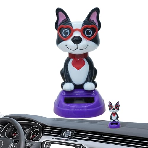 Générique Animal Dansant Solaire | Figurine Dessin Animé Énergie Solaire | Ornement Tableau Bord Mignon | Décoration Table Bureau Voiture | Cadeau Saint Valentin Maison Chambre Salon