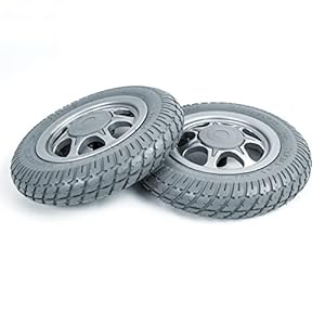 Rolstoelwielvervanging 14 inch, Achterwiel voor Elektrische Rolstoel, Niet-pneumatisch Massief Wiel, 17 mm Lager, 1 Paar…