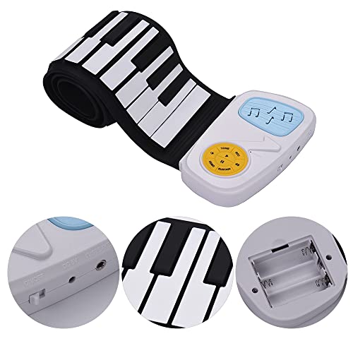 SHUIYUE Portable 49-Key Silicon Clavier électronique Roll-Up Piano Haut-Parleur intégré avec Bande dessinée Autocollant… - Les Beatles, Paul McCartney, John Lennon, RIngo Starr, George Harrison SHUIYUE Portable 49-Key Silicon Clavier électronique Roll-Up Piano Haut-Parleur intégré avec Bande dessinée Autocollant… – Image 4