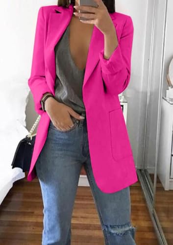 Womens Blazer Jacket Top Solid Color Long Sleeve Cardigan Temperament Business Fashion Style Ladies Autumn 20252