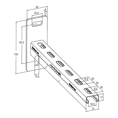 Soporte Recto ALK 31/17-300 - 10C