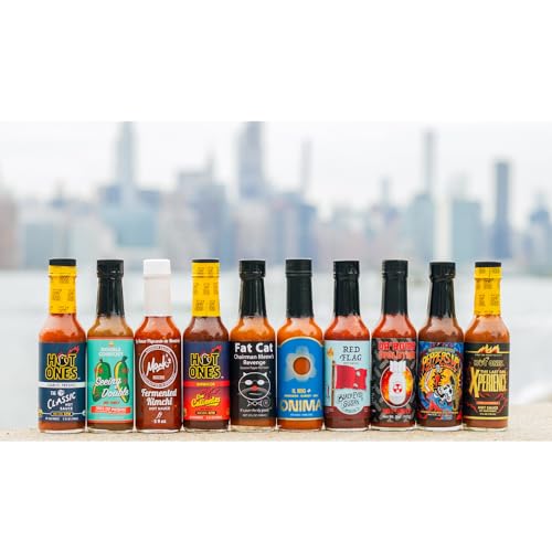 Hot Ones Hot Sauce Challenge Set - Season 24 Gift Set - Hot Sauce Variety Pack Made with Natural Ingredients - Unique Small Batch Hot Sauce Sampler Gift Set - 5 fl oz Bottles (10-Pack)