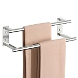 Mooche Towel Rail,Bathroom Towel Rail Wall Mounted, Double Towel Rack for Bathroom,SUS304 Stainless Steel 400MM Towel Holder, Double Towel Bars for Hotel Kitchen Bathroom Room Toilet, Brushed