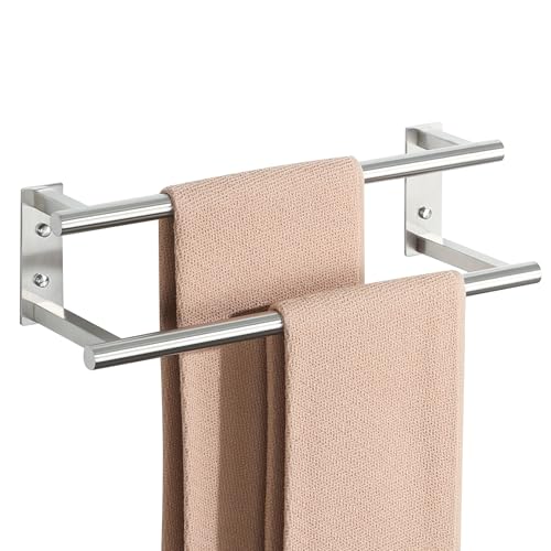 Image of Mooche Towel Rail,Bathroom Towel Rail Wall Mounted, Double Towel Rack for Bathroom,SUS304 Stainless Steel 400MM Towel Holder, Double Towel Bars for Hotel Kitchen Bathroom Room Toilet, Brushed