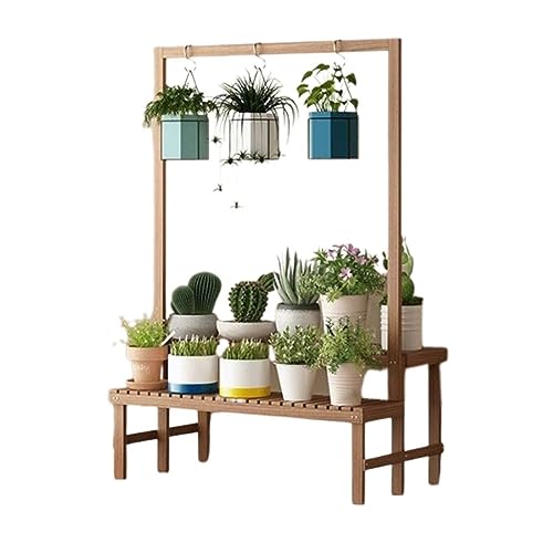UWEREBFM Maceta de madera maciza para flores, estante multicapa para balcón, soporte para plantas de orquídeas, escalonado, antiséptico, estante de exhibición de plantas