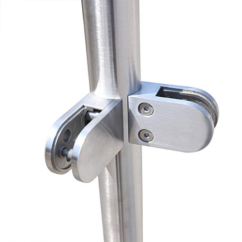 Poste de barandilla de acero inoxidable de 110 cm con gomas protectoras para vidrios 5