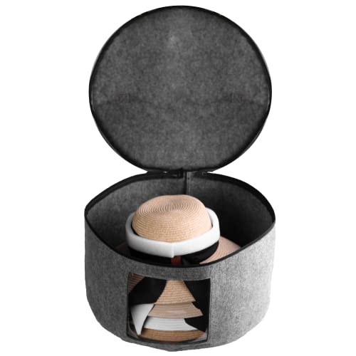 Hat Box,Hat Storage Box,Stackable Round Brim Hats Organizer Bag Container For Closet,Travel Hat Boxes For Women&Men,Collapsible Cowboy Hat Organizer,Stuffed Animal Toy Storage,Foldable Round Travel Cap Boxes With Dustproof Lid #TOP7