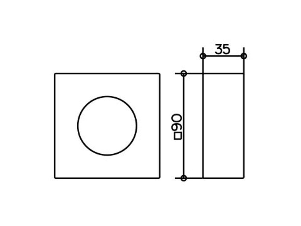 Keuco 59553010282 IXMO 59553-Rosetón alargador Cuadrado para Grifo termostático (25 mm), Cromo