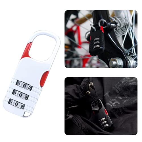 Image of Mini Password Padlock Keyless, 3-Digit Combination Code Lock for Indoor Outdoor Locker,Suit case,Toolbox,Hasp Storage White 4Pcs /Set