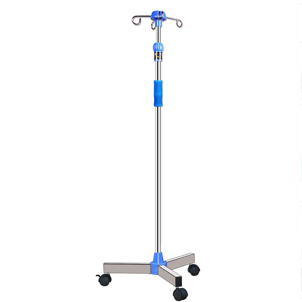Supporto portatile per IV, regolabile, in acciaio inox, per assistenza domiciliare, ospedaliera e clinica, altezza regolabile per supporto anziano