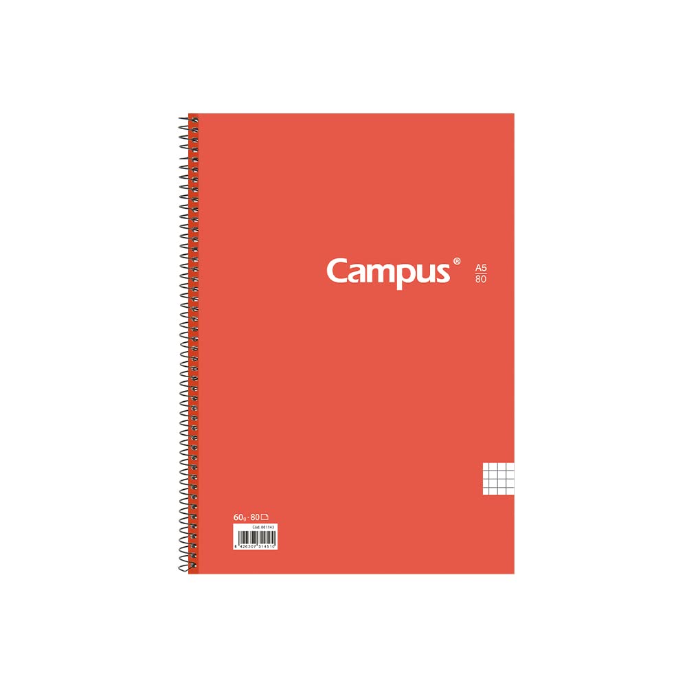 Campus - Bloc A4 Espiral Tapa Básica Milimetrado Pack 6 unidades