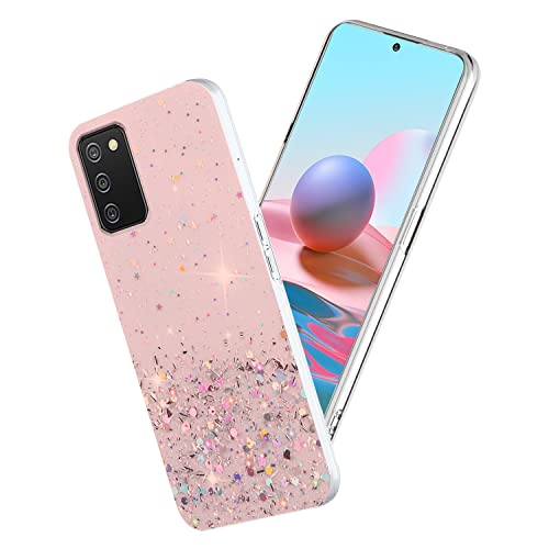 Coque silicone pour Samsung Galaxy A03s | Finition paillettes roses premium