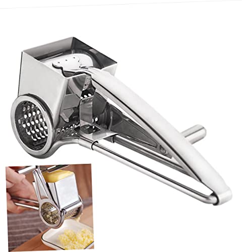 Rallador giratorio de queso acero inoxidable plateado miniatura 3