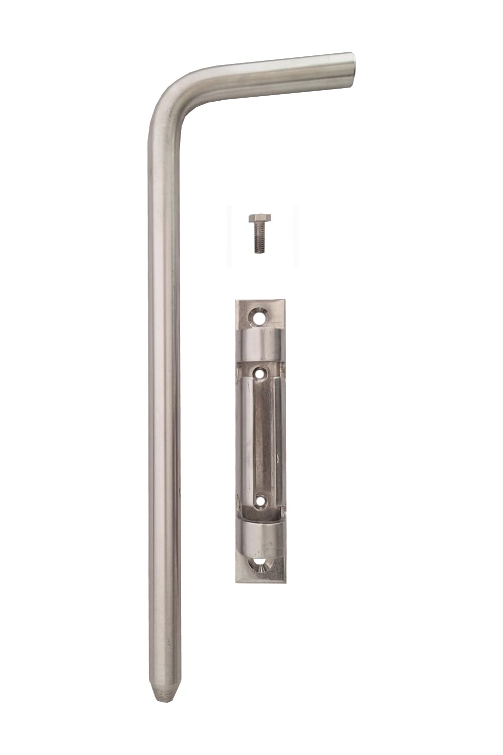 CATENACCIO CHIAVISTELLO TONDO IN ACCIAIO INOX AISI 304 - PER SERRATURE DI PORTE PORTONI CANCELLI (Lunghezza mm. 300)