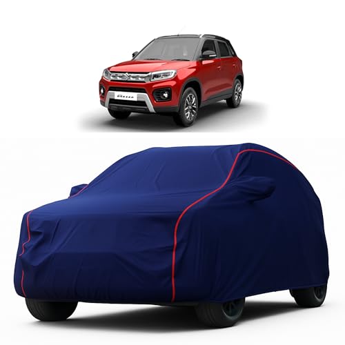 Image of Heavy-Duty Car Cover for Compatible with Maruti Vitara Brezza (2016 to 2025 All Models) Deluxe Car Protection Cover - Waterproof & UV-Resistant All-Season Exterior Protection