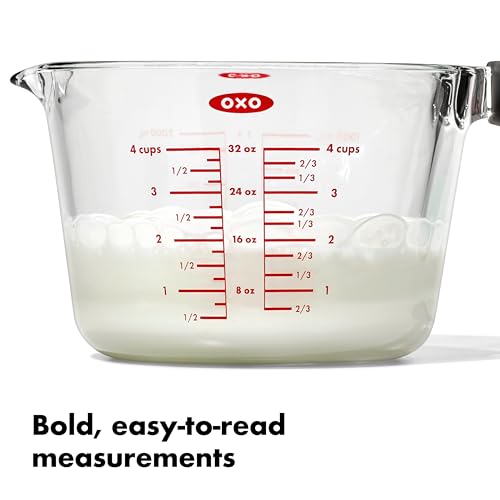 Tasse à mesurer en verre OXO de qualité supérieure pour préparations