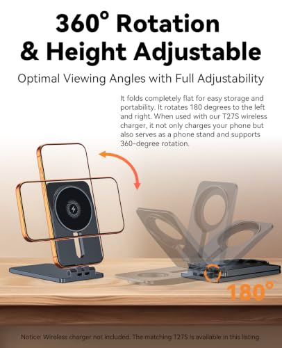 Image of Wireless Charger Stand Matching Accessory Only Compatible with T27S Wireless Charger, Full Functional Combo Partner Kit, Precise Molded Replacement Accessory for Daily Home Office Travel Use