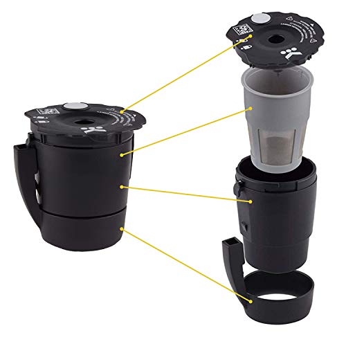 Marbe Reusable Coffee Filter Basket Compatible with Keurig 2.0 and 1.0 Brewers Coffee Maker (Black, 2pcs/pack)