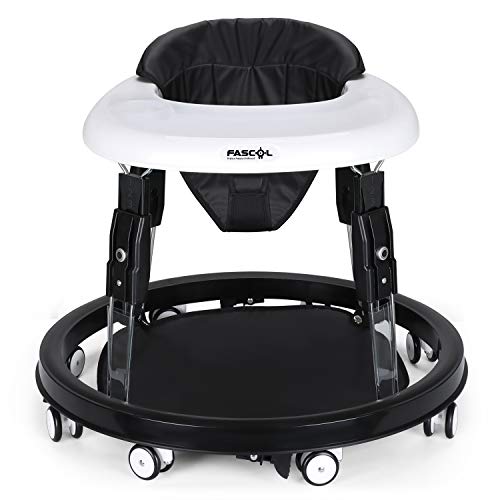 Fascol Andador para Bebés con 4 Frenos Anti-vuelco Ajustable con Cinturón de...