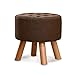 Tavolino piccolo Sgabello per i piedi Sgabello per i piedi Sgabello per i piedi Poggiapiedi imbottito Ottomano rotondo in legno retrò Sedia con supporto antipolvere Panca per sedia Cuscino del sedile