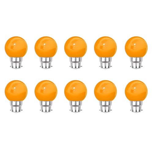 WULUN B22 Bayonet Coloured LED Bulbs, G45 Mini Globe Bulb, 2W Equivalent to 20W Halogen Lights