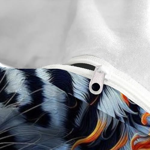 Housse de couette tigre 200x200 pour lit double avec fermeture éclair pratique