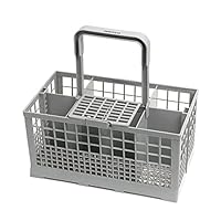 wenco Spülmaschinenkorb für die meisten gängigen Spülmaschinen, Besteckkorb für Spülmaschine, Spülkorb, Abnehmbarer Griff, Klappbarer Gitterdeckel, Maß inklusive Griff 23,7 x 13,7 x 24,7 cm, Grau