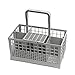 Produktbild wenco Spülmaschinenkorb für die meisten gängigen Spülmaschinen, Besteckkorb für Spülmaschine, Spülkorb, Abnehmbarer Griff, Klappbarer Gitterdeckel, Maß inklusive Griff 23,7 x 13,7 x 24,7 cm, Grau