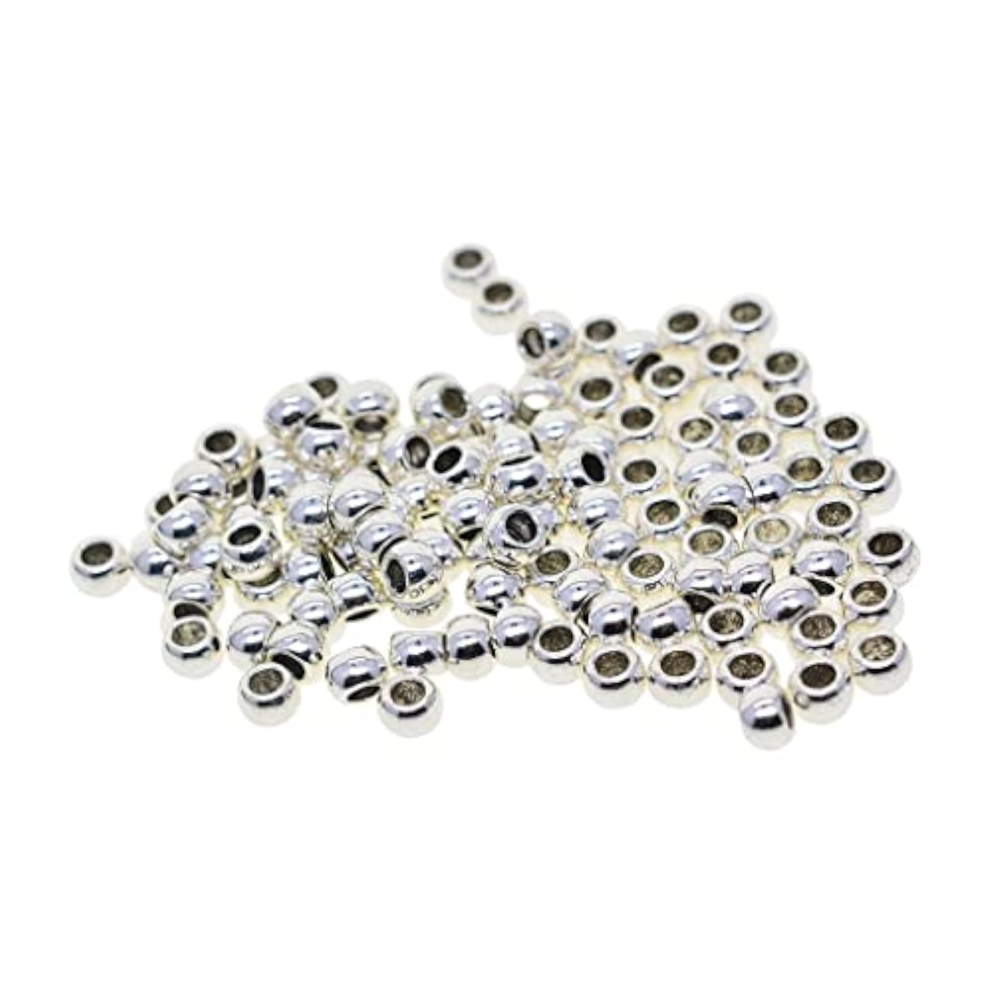 100Pc 4mm Antique Silver Rondelle Spacer Loose Beads