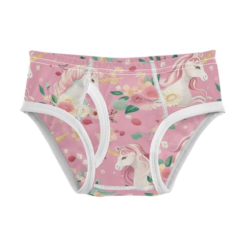 Wusikd Unicorns Flowers Boys' Underwear Cotton Pink Flowers Boys Briefs Soft Toddler Underwear 2T - Main Image