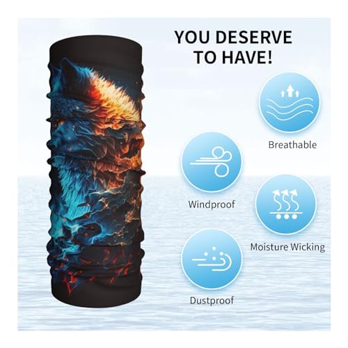 Wolf Fire Burning Flame Cool Neck Gaiter Face Cover Scarf Balaclava Bandana para Mujer Hombre Gaiter Mascara para Motocicleta Ciclismo Esquí Fiesta miniatura 5