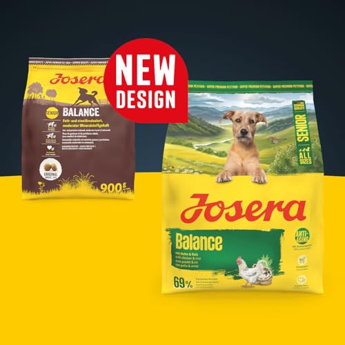 JOSERA Senior Balance Huhn & Reis (1 x 12,5 kg) | Premium Trockenfutter für ausgewachsene ältere Hunde | phosphorarm - mit wenig Fett & Protein speziell für Senioren | glutenfrei | 1er Pack