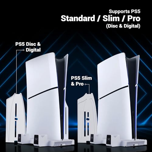 Image of ZEBRONICS PS5SC,Vertical PS5 Docking Station, 5000RPM 3 Level Fan, 2X Dual Sense 3H Rapid Charging Dock, Headset Hanger, 14x Disk Holder, RGB, Supports PS5 Standard | Slim | Pro (Disk & Digital)