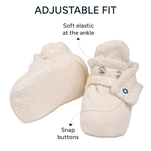 Image of NINTARABABY Organic Cotton Booties - Soft, Lightweight & Breathable | Adjustable Fit, Gentle on Skin, Unisex Gift for Baby Showers & Newborns