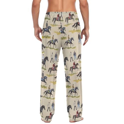 Men's Pajama Pants West Cowboy Horses Sleep Bottoms Lounge Sleepwear with Pockets Drawstring3