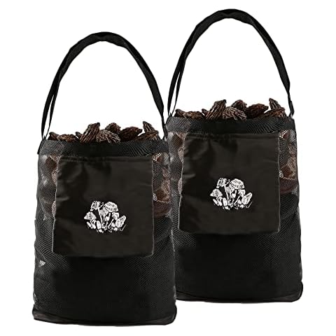 Morel Mushroom Hunting Bag,2 Pcs Mesh Bag,Foraging Bag,Foraging Pouch,Mushroom Basket,Harvesting Bag,Collapsible Fruit Gathering Picking Bag Apron for Bushcraft Garden Enthusiasts Cover