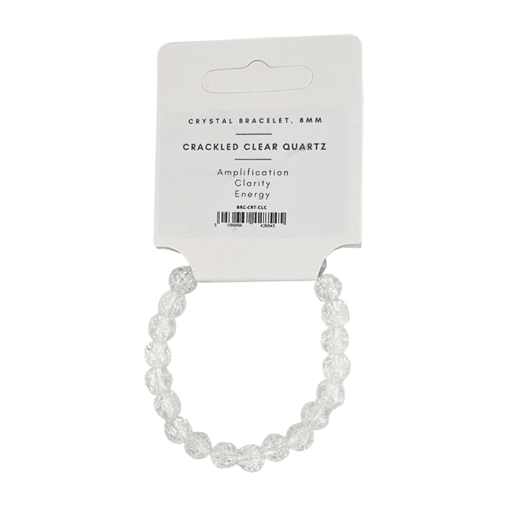 VIE Crystal Bracelet, 8mm, Crackled Clear Quartz