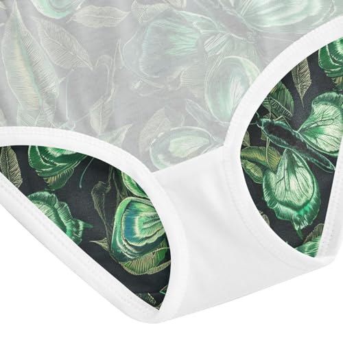 Joisal Black Green Butterflies Leavf Black Girls Underwear Toddlers 2t Cotton Panties Little Girl Pattern Briefs Girls Undies 5