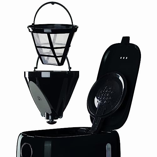 Image of Ariete 1396 Modern Drip Coffee Maker, Drip coffee, Capacity up to 15 cups, Heating base, LCD display, Removable and washable filters (Black)