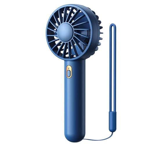 Image of TOPK Mini Portable Handheld Fan, USB Rechargeable 3 Speed Personal Small Desk Fan with Base Lightweight Makeup Travel Beach Indoor Outdoor for Stylish Girl Women (Blue)