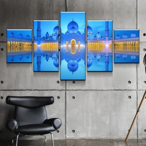 Impression sur Toile 5 Parties Mosquée pour combler le vide de vos murs