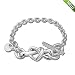 Produktbild PANDOCCI 2019 muttertagsgeschenk geknotet Herz Armband für Frau 925 Silber DIY passt für original Pandora Charme modeschmuck (20CM)