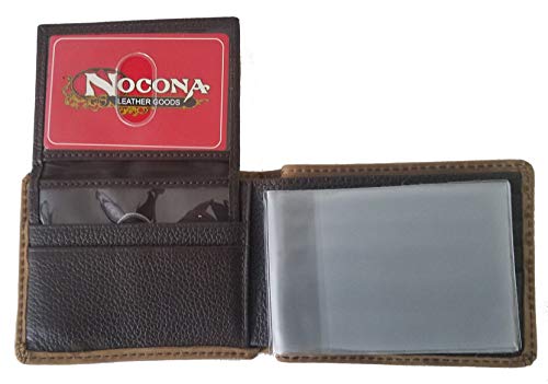 Custom Masonic Square and Compasses Nocona Signature Brown Bi-fold Wallet3